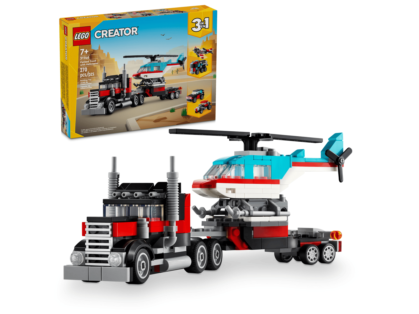 Blokvogn med helikopter (31146)