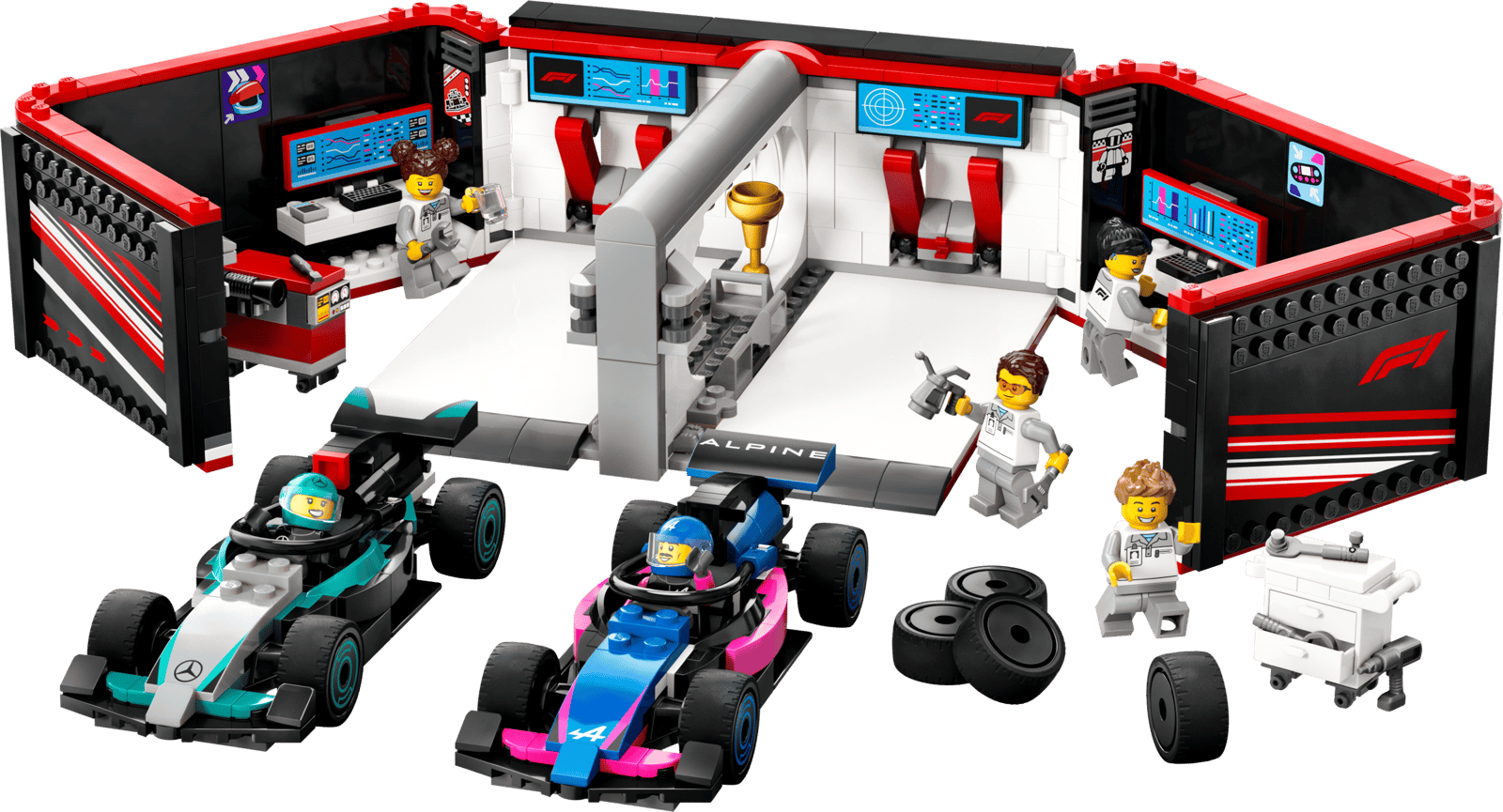 LEGO F1®-garage: Mercedes-AMG og Alpine-biler (60444)