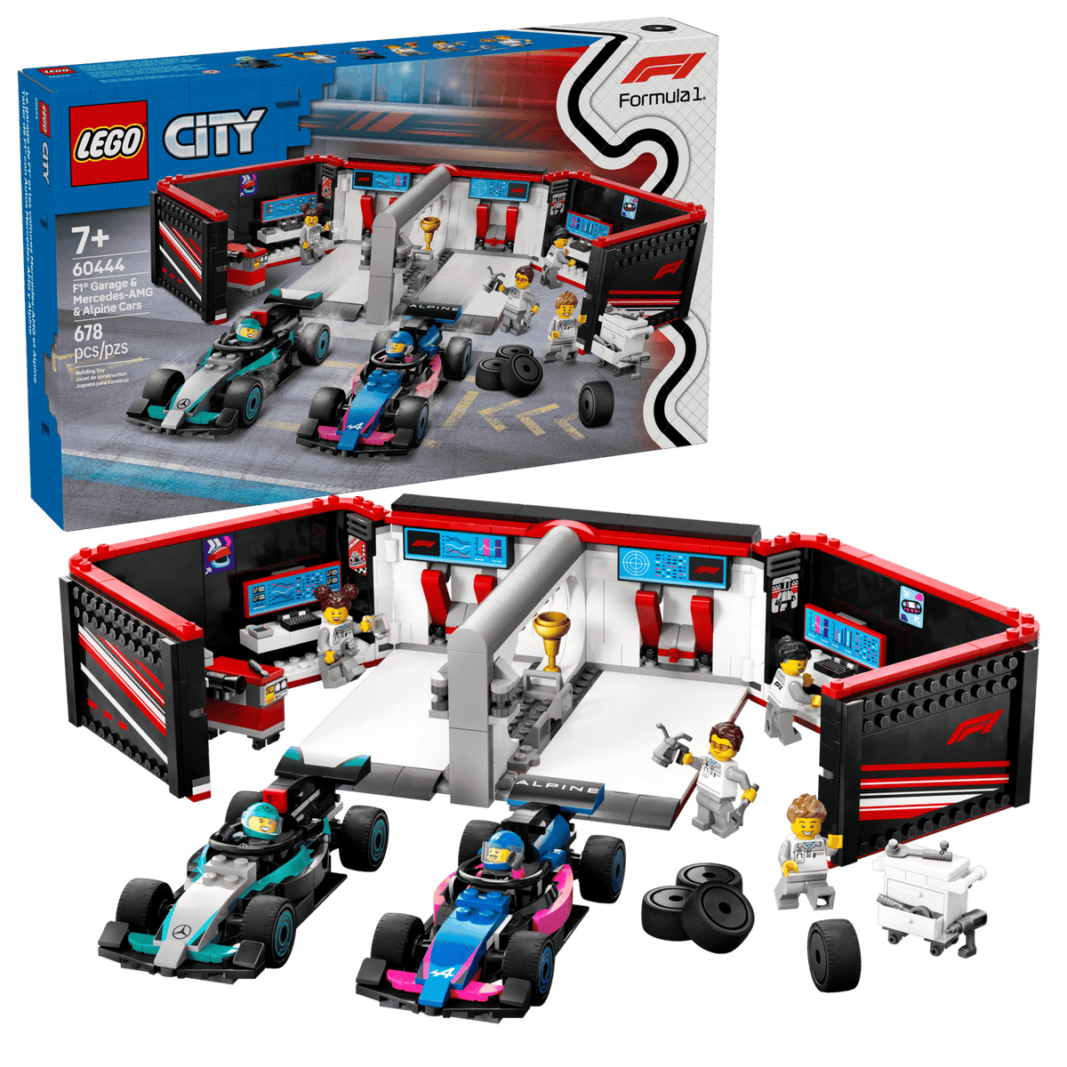 LEGO F1®-garage: Mercedes-AMG og Alpine-biler (60444)
