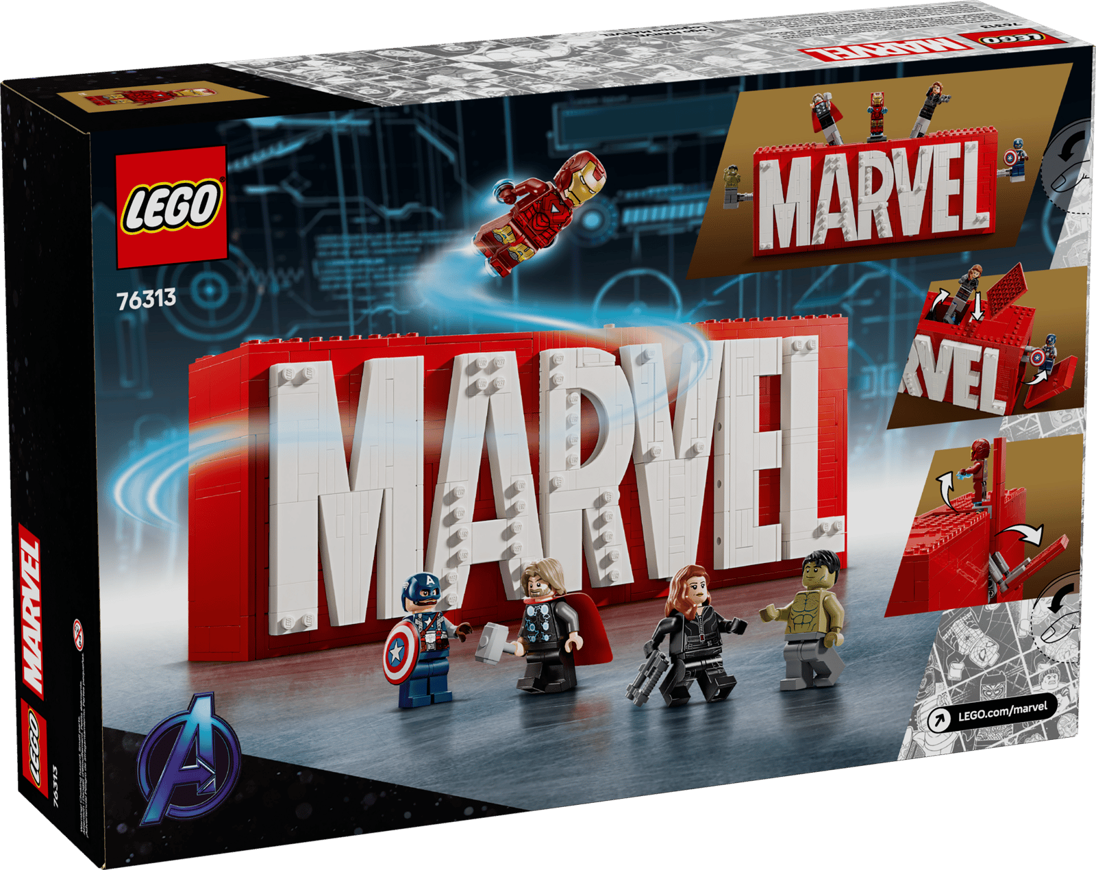 MARVEL-logo og minifigurer (76313)