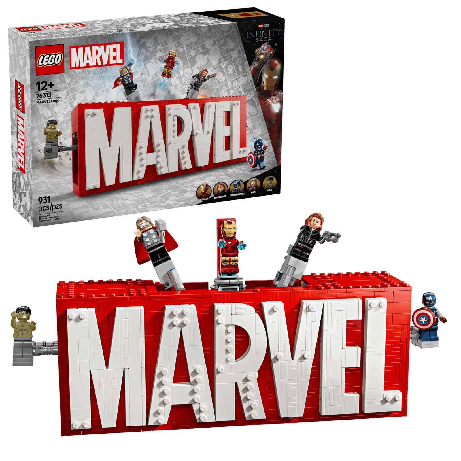 MARVEL-logo og minifigurer (76313)